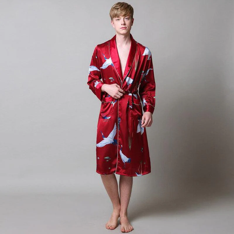 Kimono Peignoir Japonais Rouge – Image 4